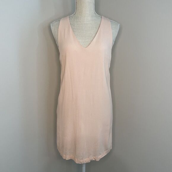 Vestique Pink Sleeveless Mini Dress Back Cut Out Women's Size Small Sundress - Picture 1 of 12